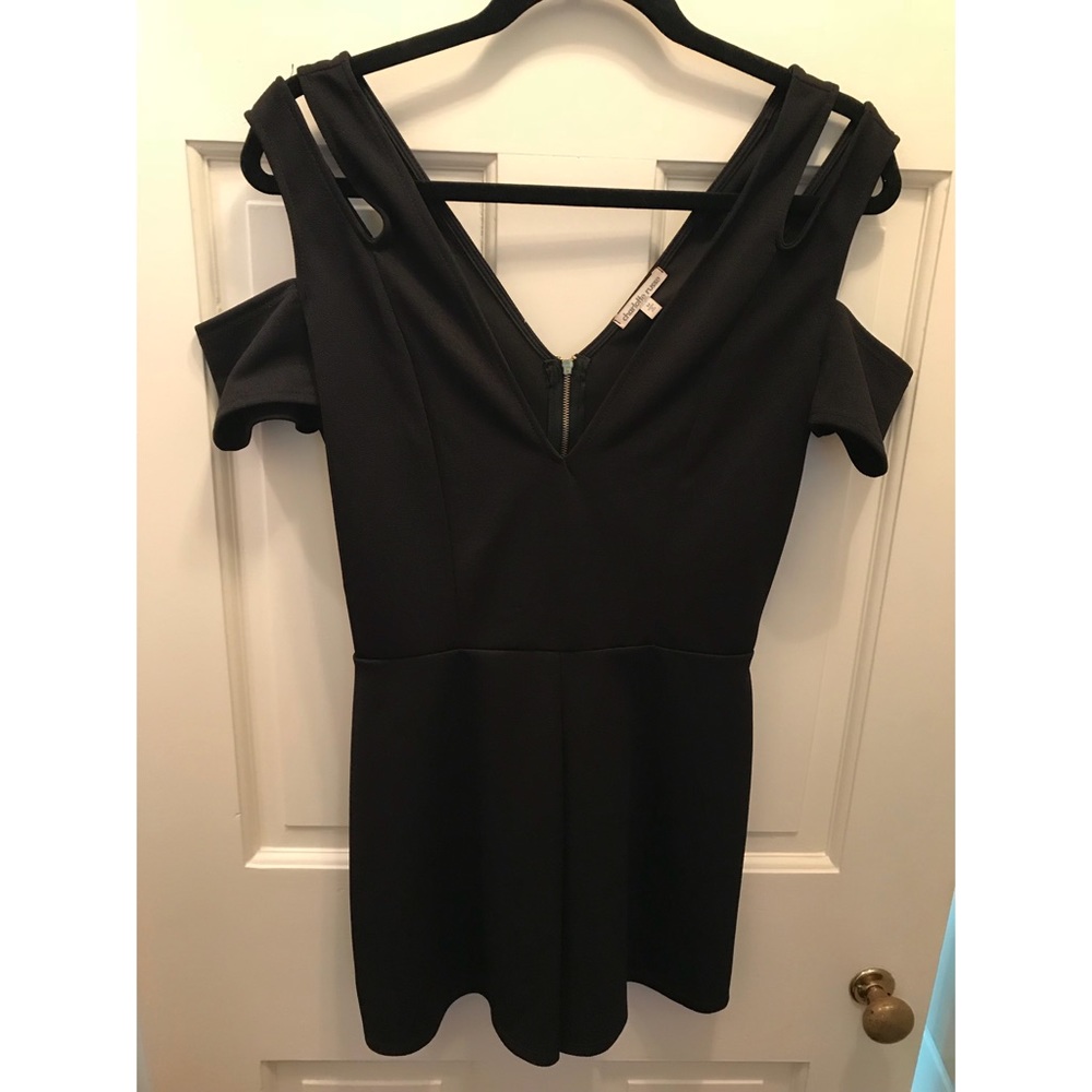 Charlotte Russe Double Cold Shoulder Deep V Romper